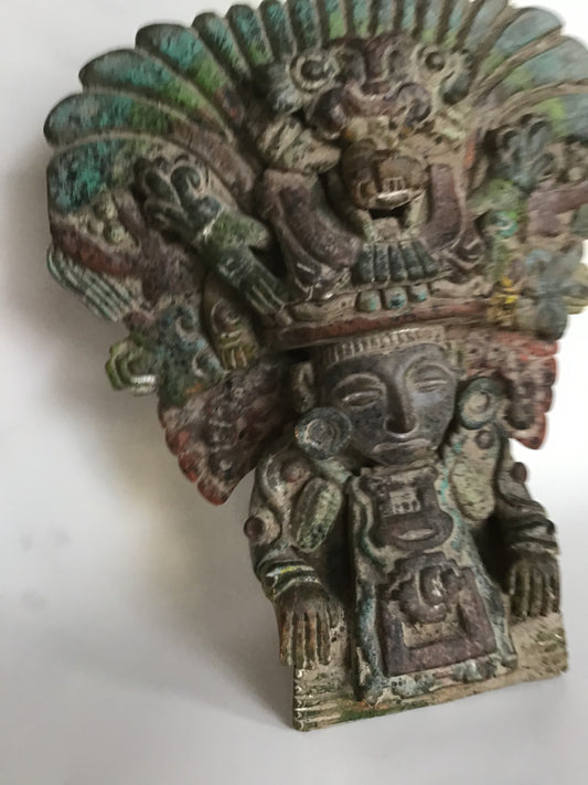 Vintage Mexican Aztec Style Cast Tribal Figurine