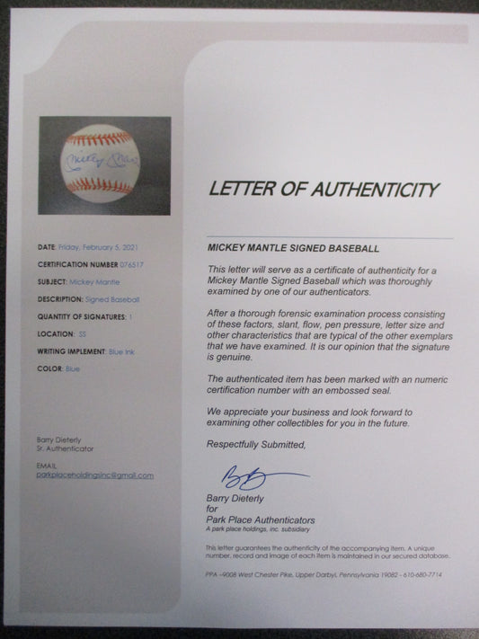 Mickey Mantle Signed Baseball - A Legendary Autographed Keepsake