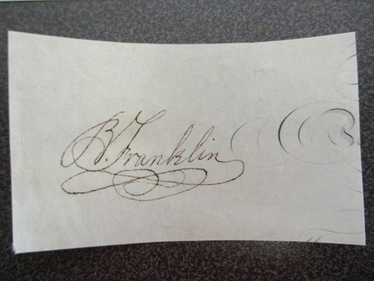 Ben Franklin Cut Signature w/ COA