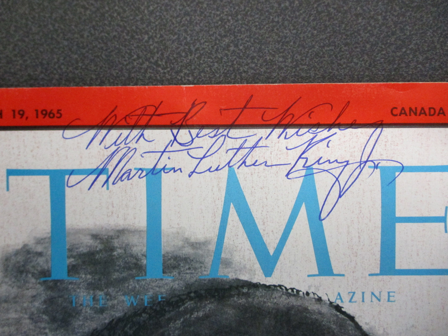Martin Luther King Jr Signed Time Magazine Cover March 19. 1965 w/COA