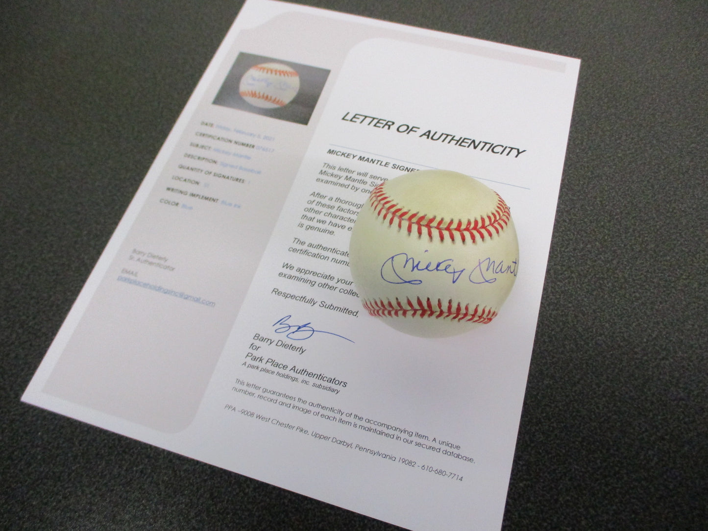Mickey Mantle Signed Baseball - A Legendary Autographed Keepsake
