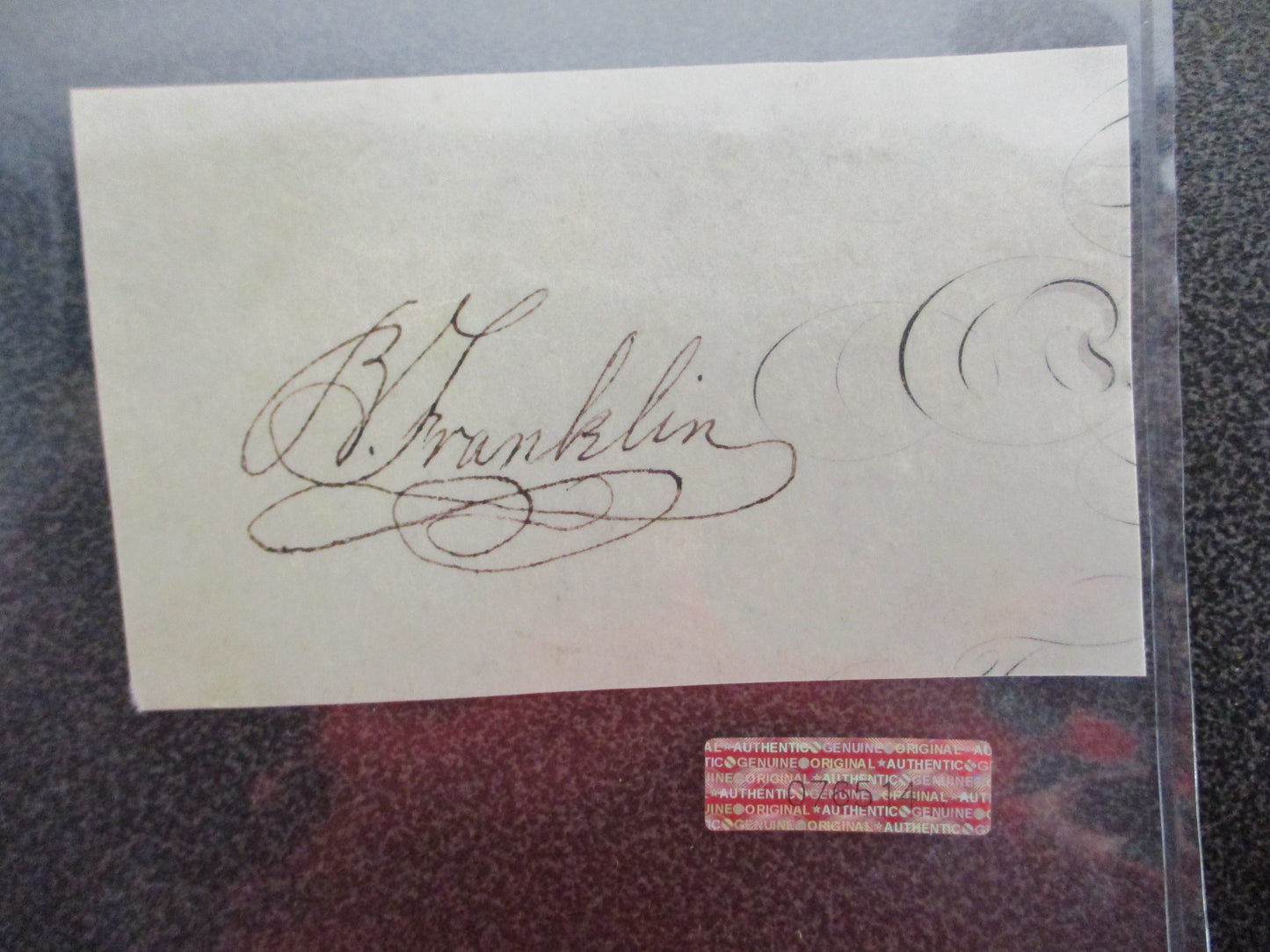 Ben Franklin Cut Signature w/ COA