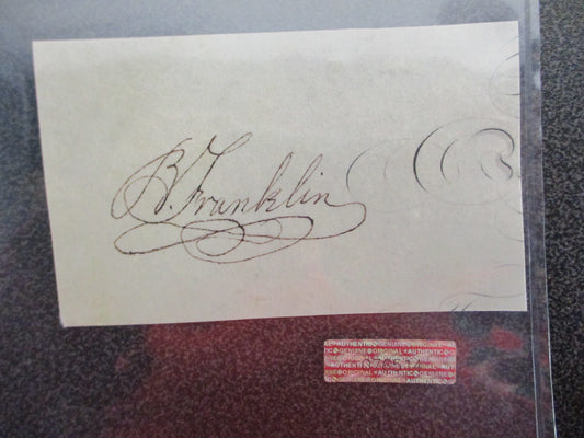 Ben Franklin Cut Signature w/ COA