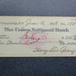 Lou Gehrig Double Signed Genuine Personal Check, Check #158 w/ COA