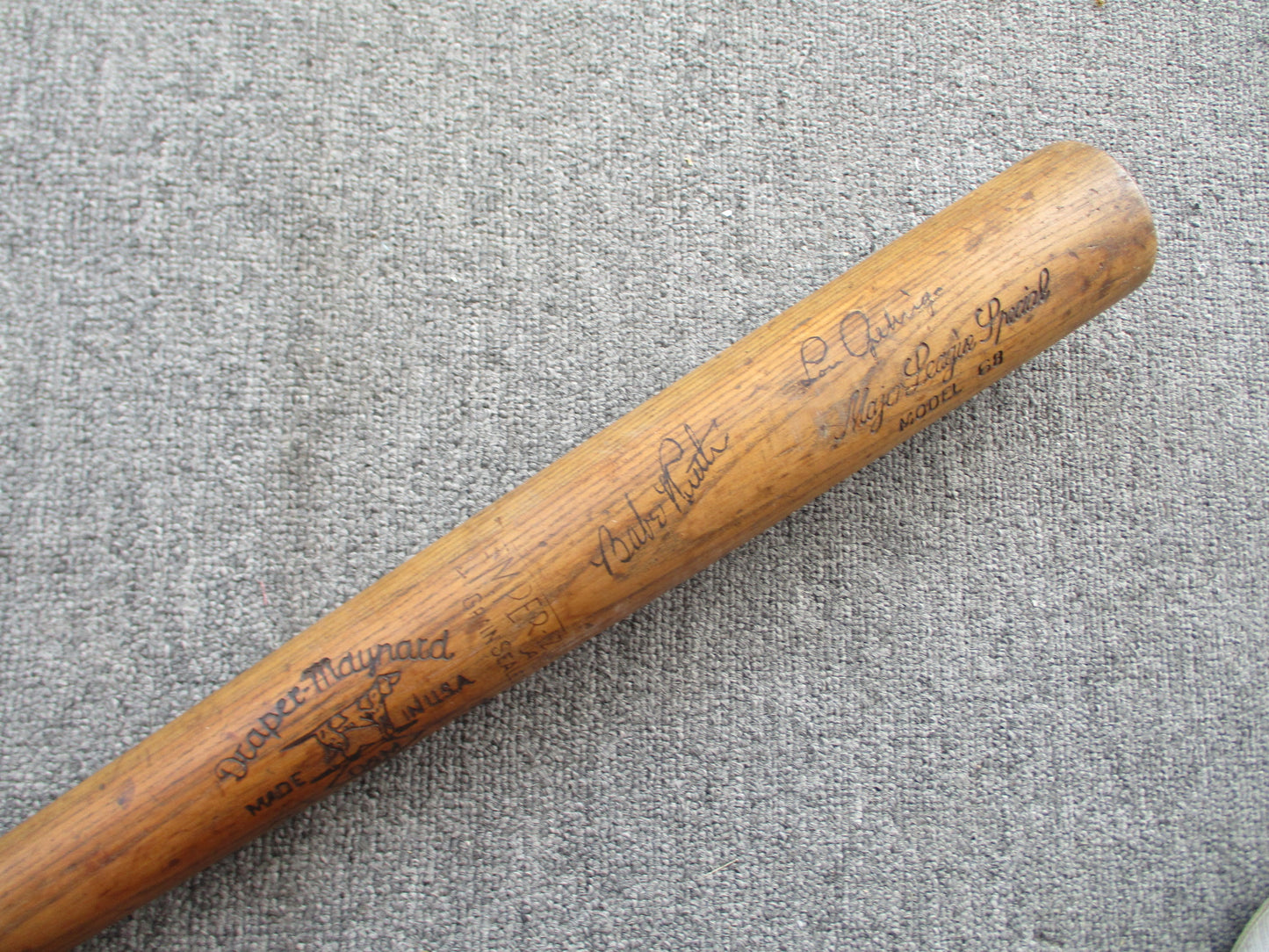 Babe Ruth / Lou Gehrig Signed Draper Maynard Model 68 Baseball Bat w/ COA
