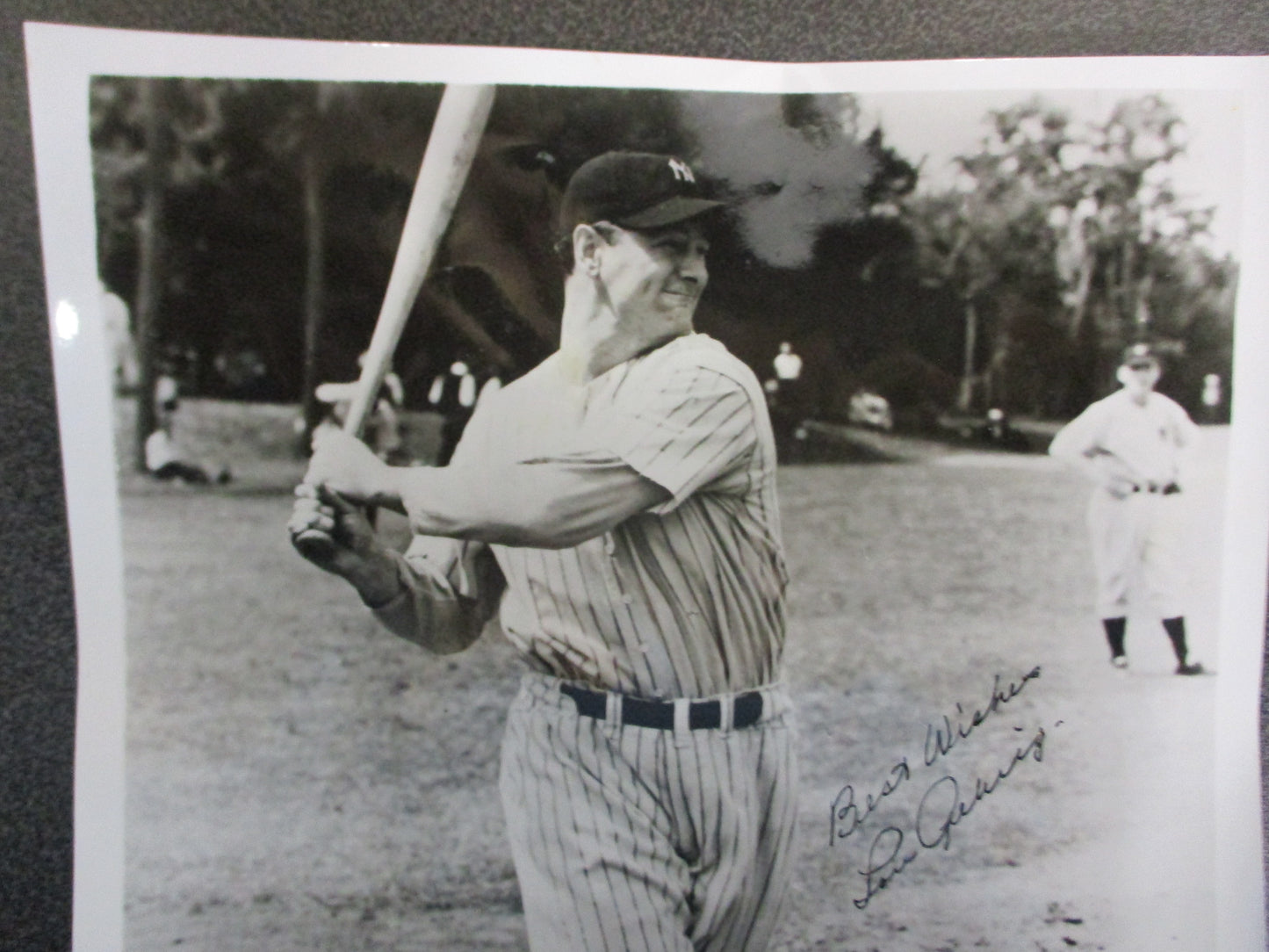 Lou Gehrig Yankees Signed Photo "Best Wishes" 9 1/2" x 8" Circa 1930's