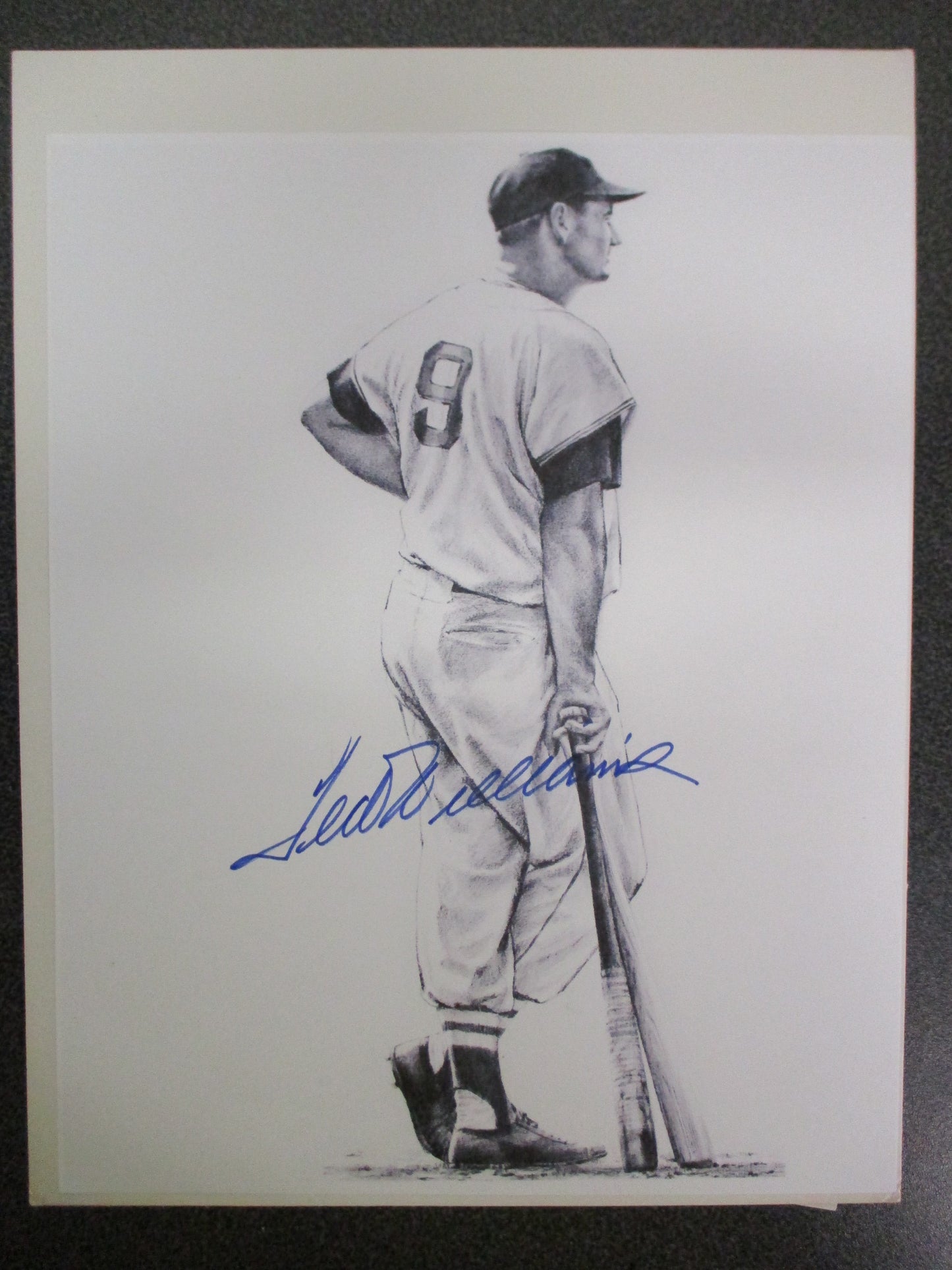 Ted Williams Boston Red Sox Signed Photo Sketch w/ COA 8" x 10"