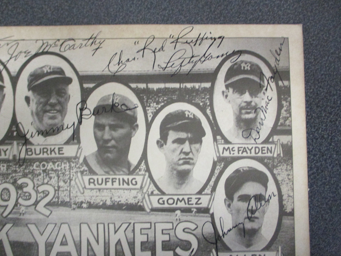 1932 New York Yankees Signed Team Photo PSA/COA