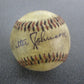 Walter Johnson Single Signed 1910's Black & Red Stitched Official Baseball w/ COA