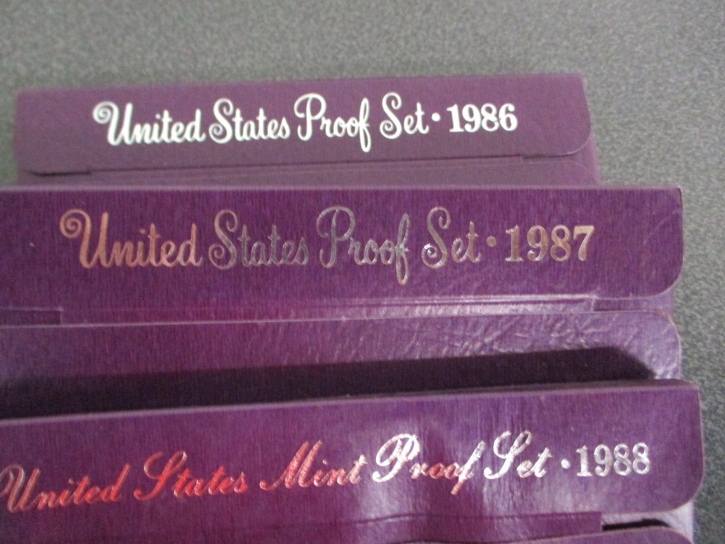 Lot of 6 United States Mint Proof Sets 1986 - 1991