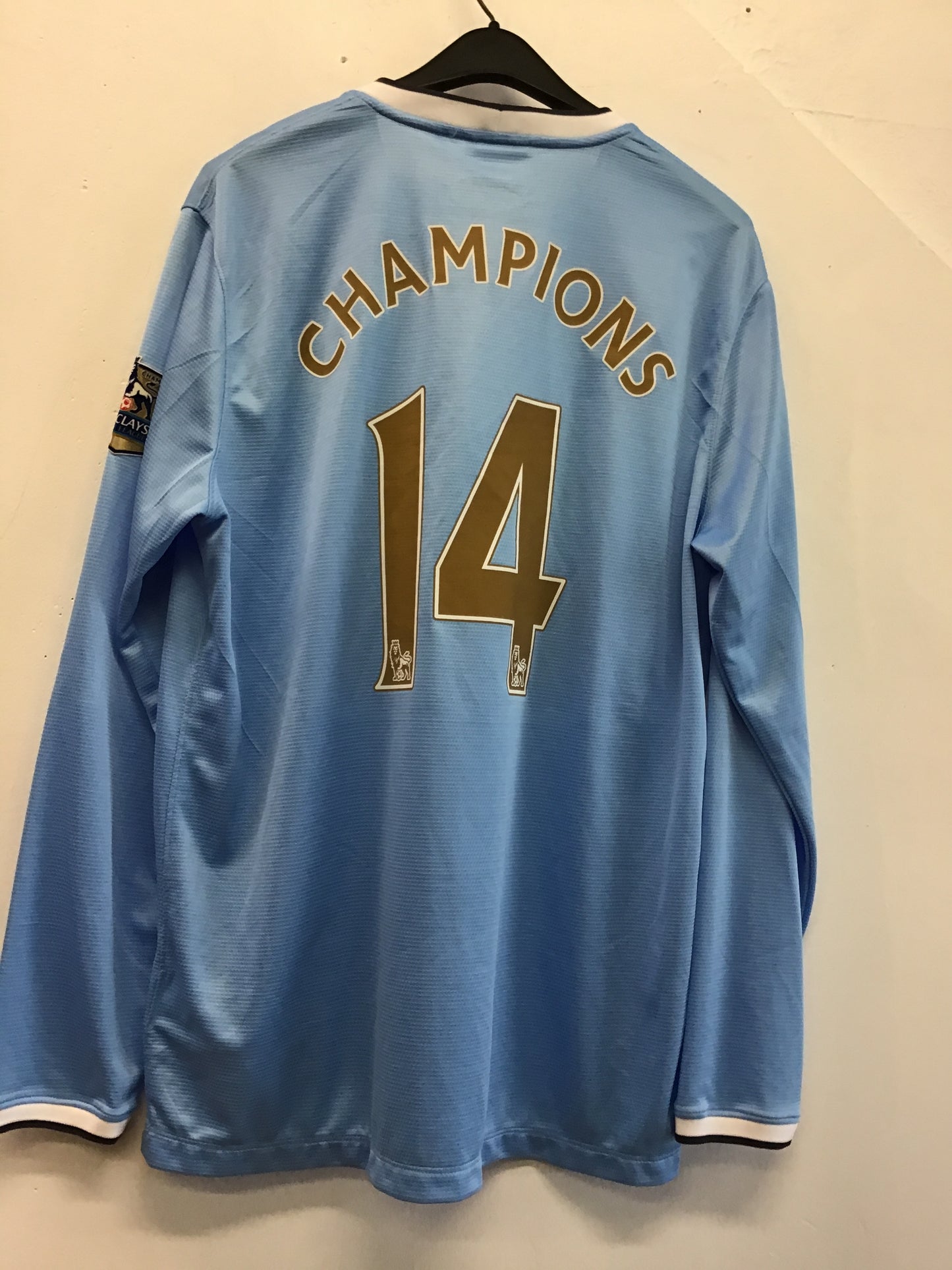 Nike Manchester City 2013-2014 Champions #14 Long Sleeve Jersey, Size XL