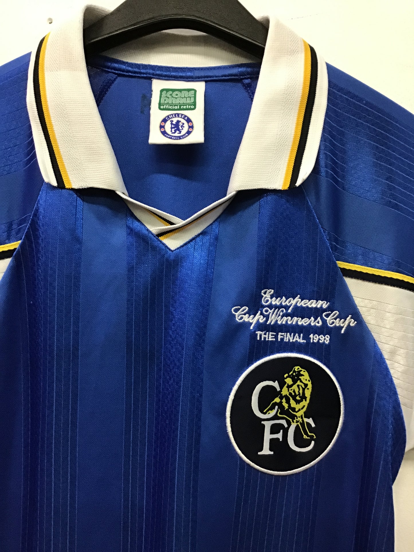 Scoredraw Retro Chelsea European Winners Cup Final 1998 Shirt, Size S