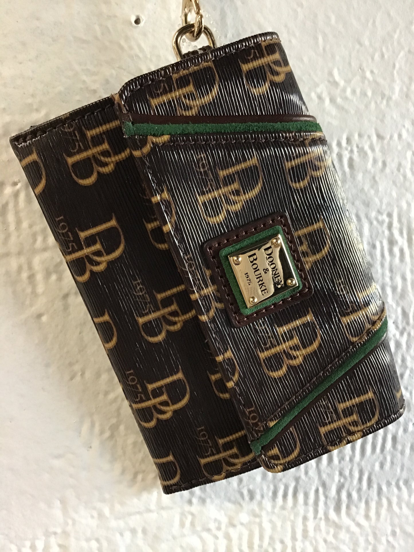 Dooney & Bourke Monogram Leather Wristlet-NWOT