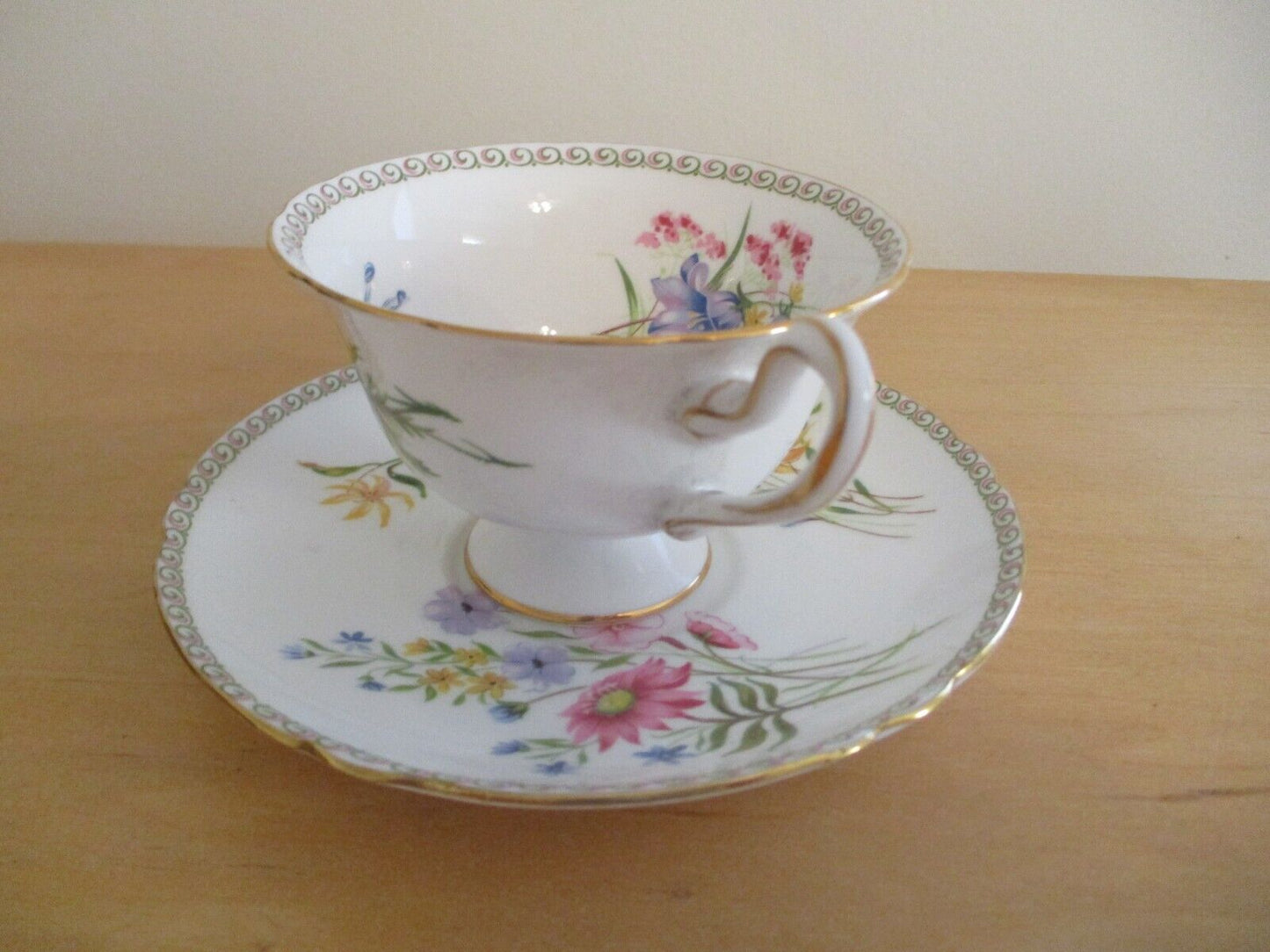 Vintage Shelley Tea Cup & Saucer - "WILD FLOWERS" # Z13686