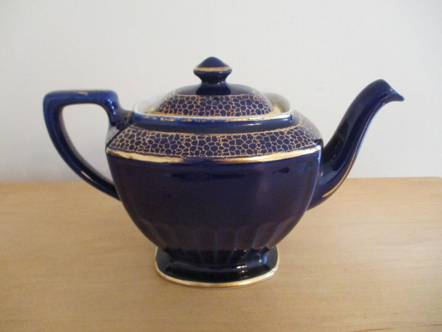 Vintage Hall Cobalt Blue w/ Gold Trim Teapot