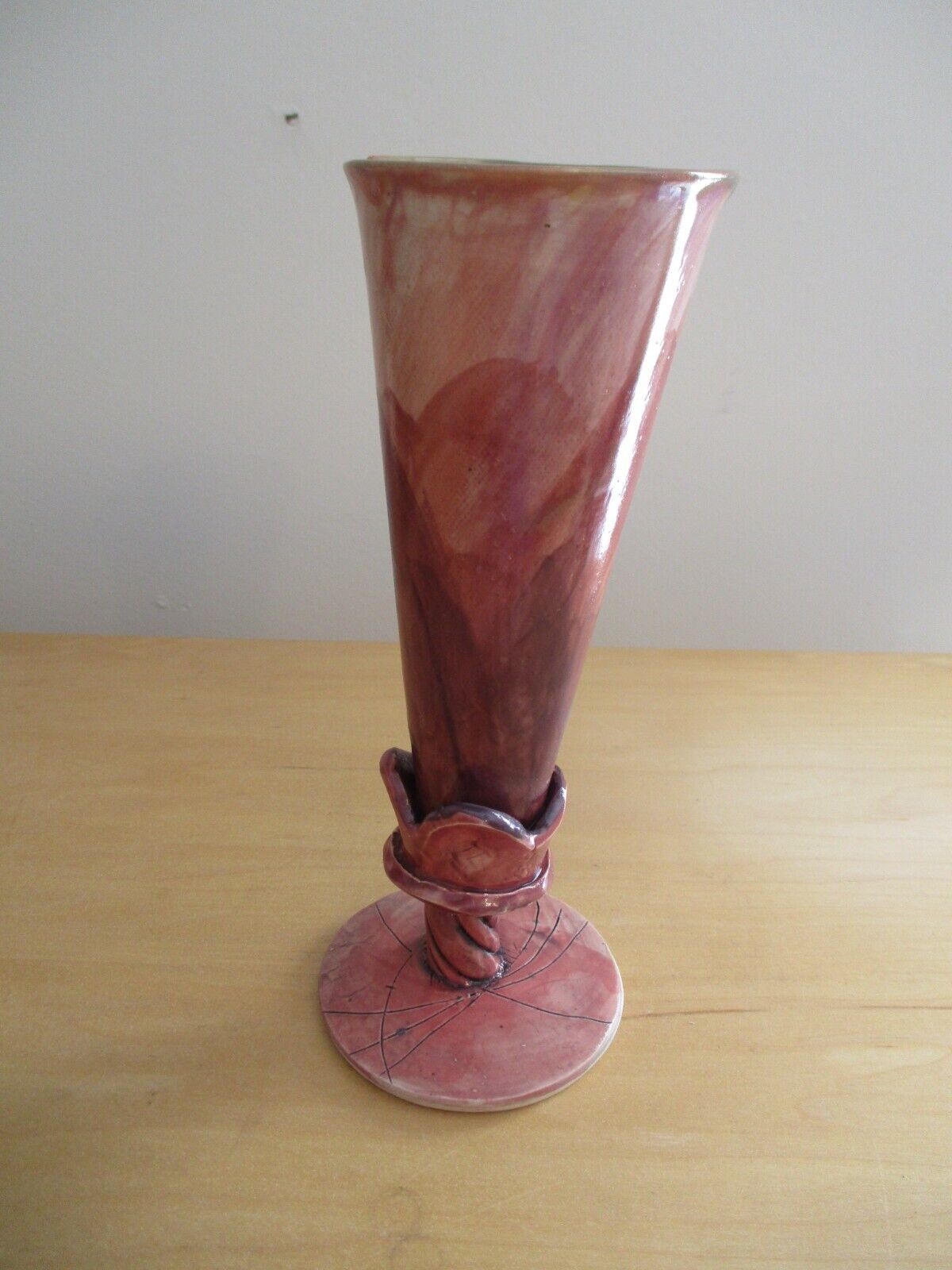 R Maxwell Art Pottery Vase 8 1/2" Signed Rare Signed