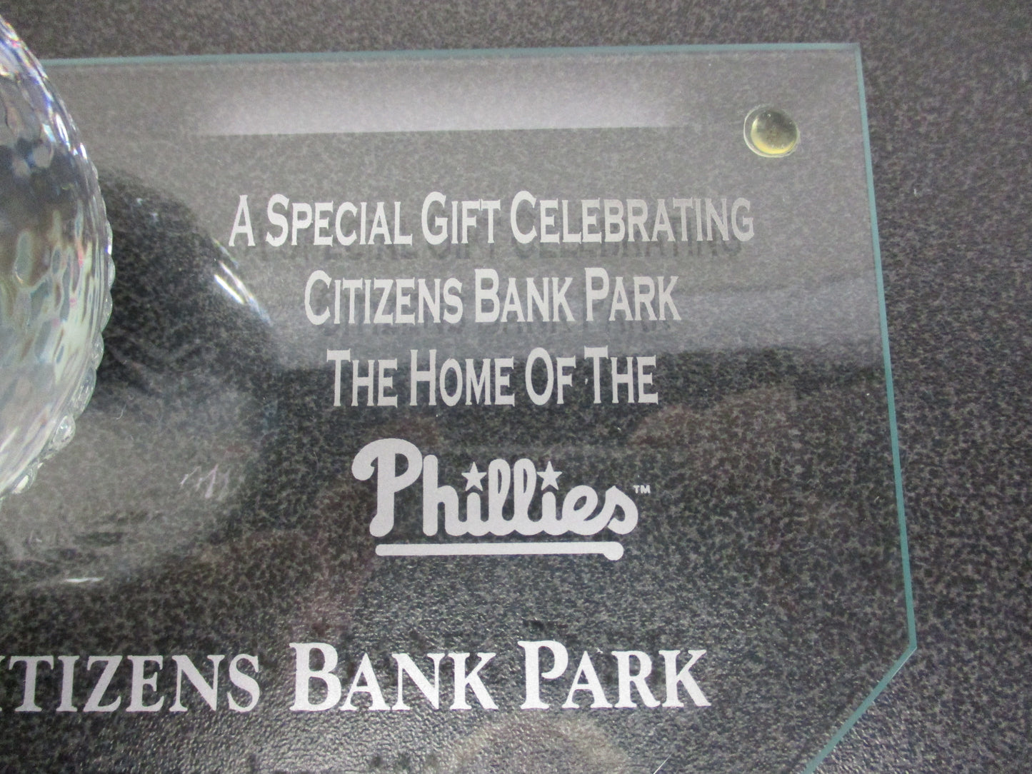 Philadelphia Phillies Opening Day 2004 Glass Home Plate W/Ball
